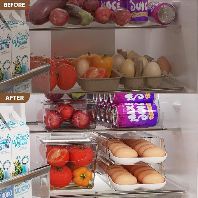theaoo Egg Holder for Fridge, Automatic Rolling Egg Container for Refrigerator - Image 6