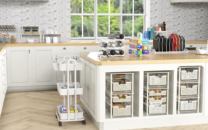 Simple Houseware Water Bottle and Travel Mug Cabinet Adjustable Storage Rack - Image 7