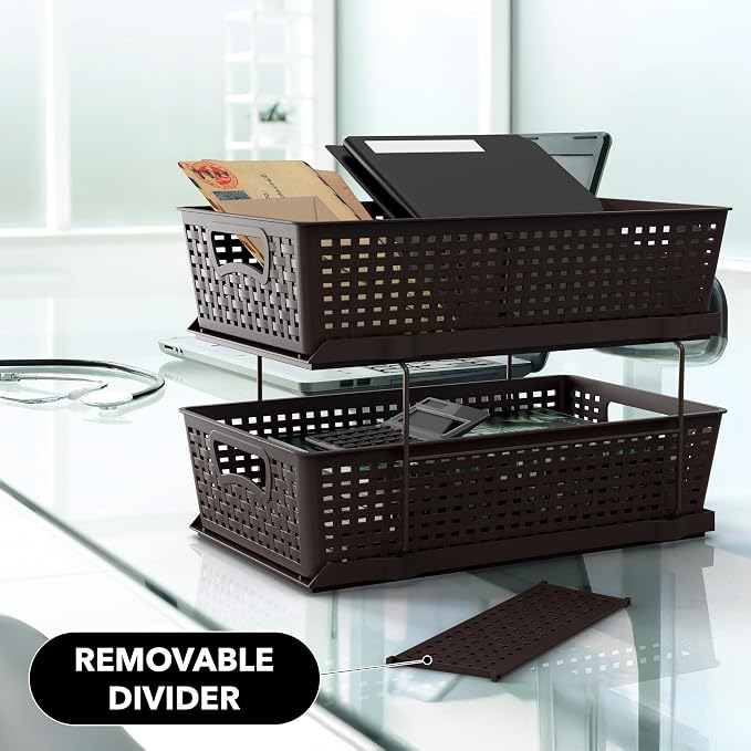 Simple Houseware 2 Tier Bathroom Organizer Tray Pull-Out Sliding Drawer - Image 10