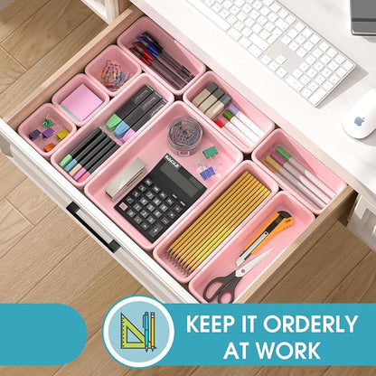 16 PCS Drawer Organizer Set, 4 Size Makeup Drawer Divider Organizer - Image 4