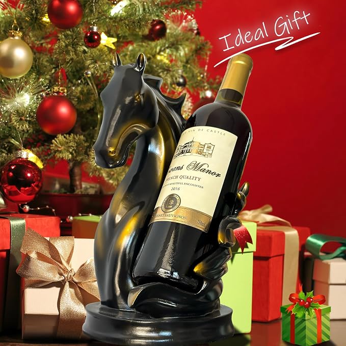 Wine Bottle Holder Wine Racks Tabletop Horse Statue as Home Kitchen Wine Cellar - Image 3