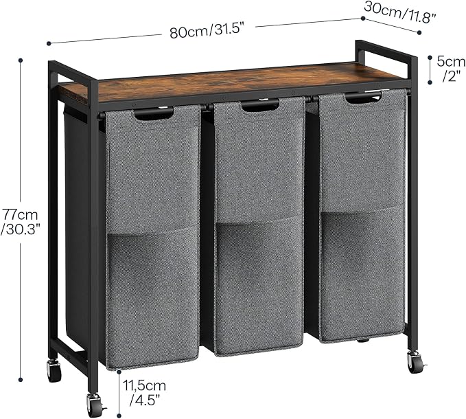 HOOBRO Laundry Sorter 3 Section, Laundry Hamper - Image 3
