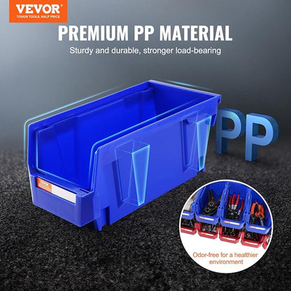 VEVOR Plastic Stackable Storage Bins 12 Pack, Hanging Storage Organizer Bins - Image 2