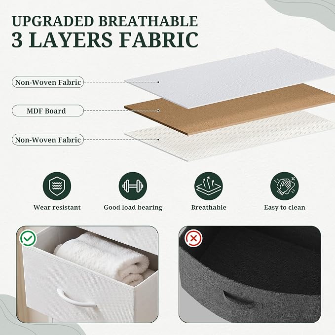 4 Drawers Dresser for Bedroom Fabric Storage Tower - Image 6