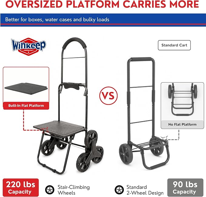 Shopping Cart, Super Loading Stair Climber 220 lbs Capacity, Grocery Foldable - Image 7