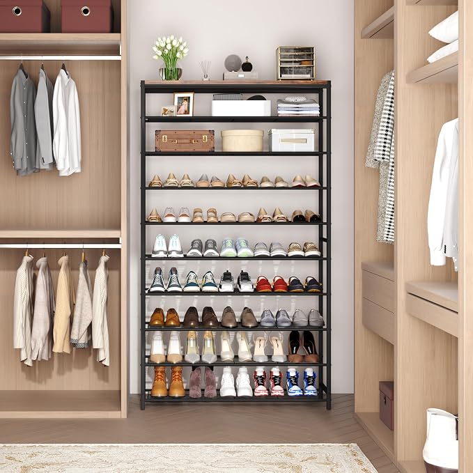 HOMEFORT 10 Tiers Shoe Rack Organizer, 39.4" Shoe Storage Shelf - Image 2