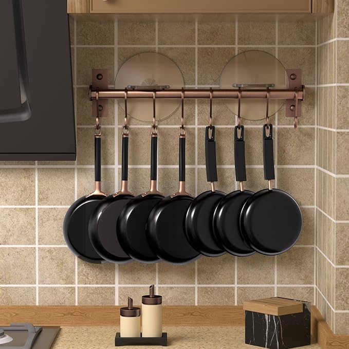 Dseap Kitchen Utensil Holder Hanger, Pot and Pan Rack Wall Mounted, Kitchen Rail - Image 3