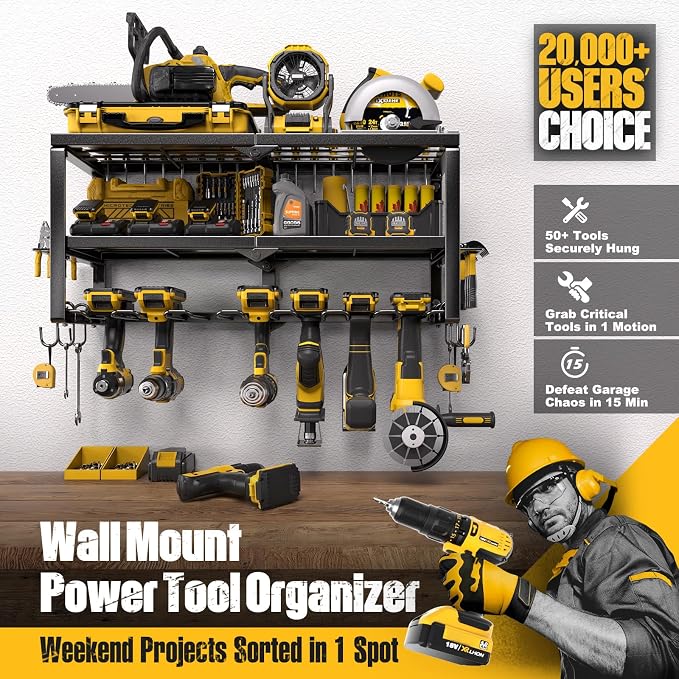 Spampur Power Tool Organizer for Tool Storage, Drill Holder Wall Mount - Image 2