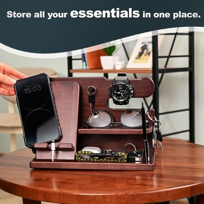 TESLYAR Wood Phone Docking Station - Image 4
