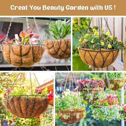 3 Pack 18 Inch Hanging Basket Coco Liners Replacement, 100% Natural Round - Image 7
