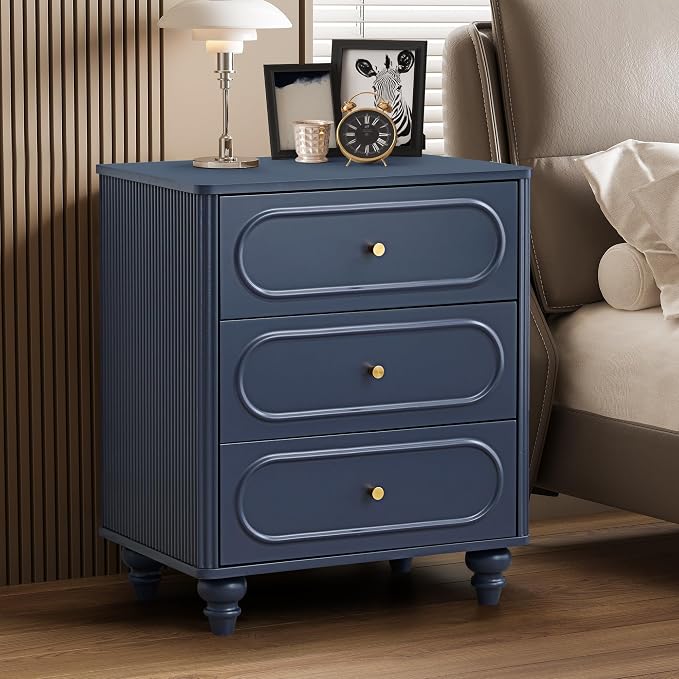 3 Drawer Fluted Dresser for Bedroom, Mid Century Modern Chest of Drawers - Image 7