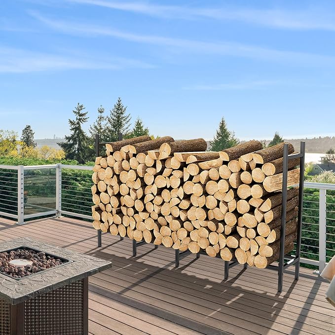 5.3ft Outdoor Indoor Firewood Rack Holder - Image 6