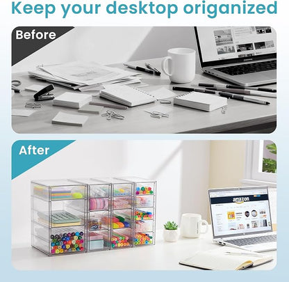 Vtopmart 4 Set Clear Desk Organizer, Pen Organizer - Image 3