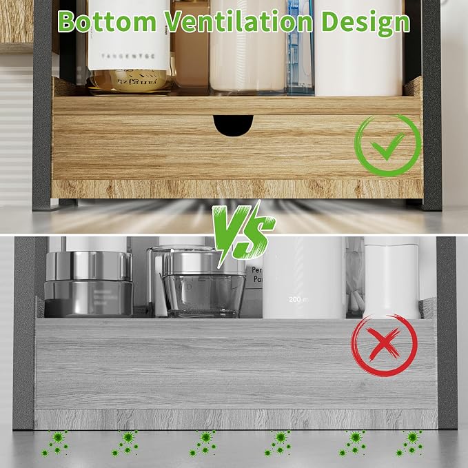 2-Tier Bathroom Counter Organizer, Wooden Vanity Shelf - Image 7