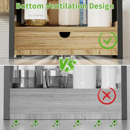 2-Tier Bathroom Counter Organizer, Wooden Vanity Shelf - Image 7