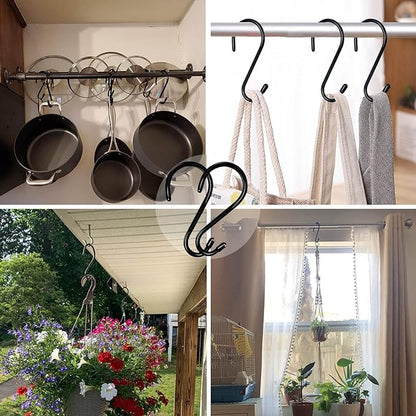 18 Pack Large S Hooks for Hanging, 4-1/2 inch Heavy Duty Rust-Free Closet S Hook - Image 4