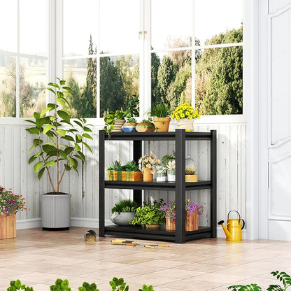 2-Tier Storage Shelves, 1200 Lbs Metal Shelving Unit, Double-Layer Columns - Image 2