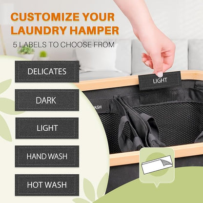 145L Laundry Hamper with Lid, 3 Section Laundry Basket with 3 Removable Bag | - Image 6