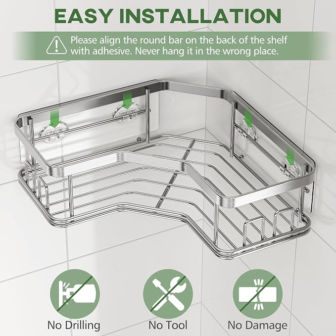 MAXIFFE 3 Pack X-Large Corner Shower Caddy - Image 3