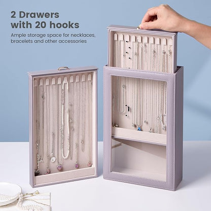 Lolalet Necklace Organizer Box, 2-Layer Jewelry Storage Boxes - Image 2