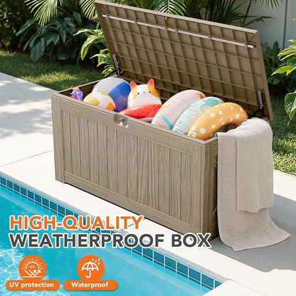 130 Gallon Deck Box Outdoor Indoor Waterproof Storage Box - Image 4