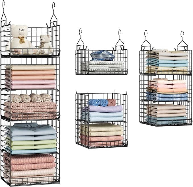 Yuyetuyo 5 Tier Closet Hanging Organizer and Storage Separable Hanging Closet by Yuyetuyo