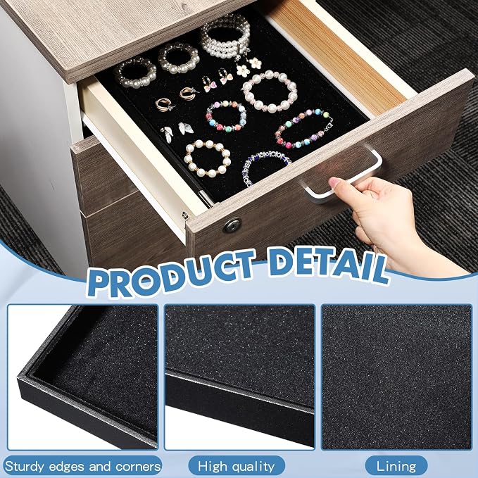 Quelay 6 Pcs Velvet Stackable Jewelry Tray Showcase Display, Jewelry Organizer - Image 3