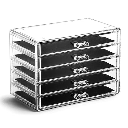 BINO THE MANHATTAN SERIES Acrylic Makeup Drawer Organizer- 5 Drawers | Clear by BINO