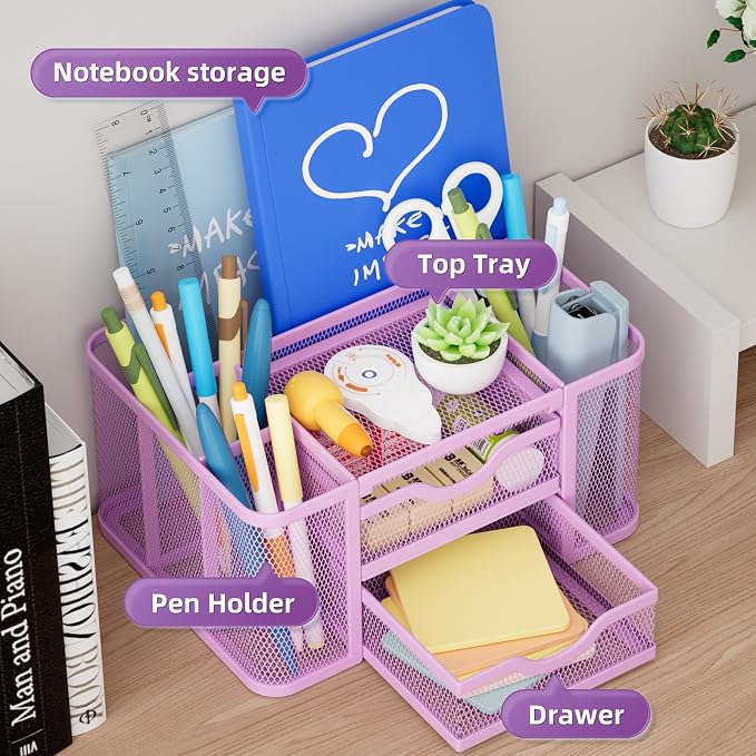 Marbrasse Mesh Desk Organizer, Pen Holder - Image 2