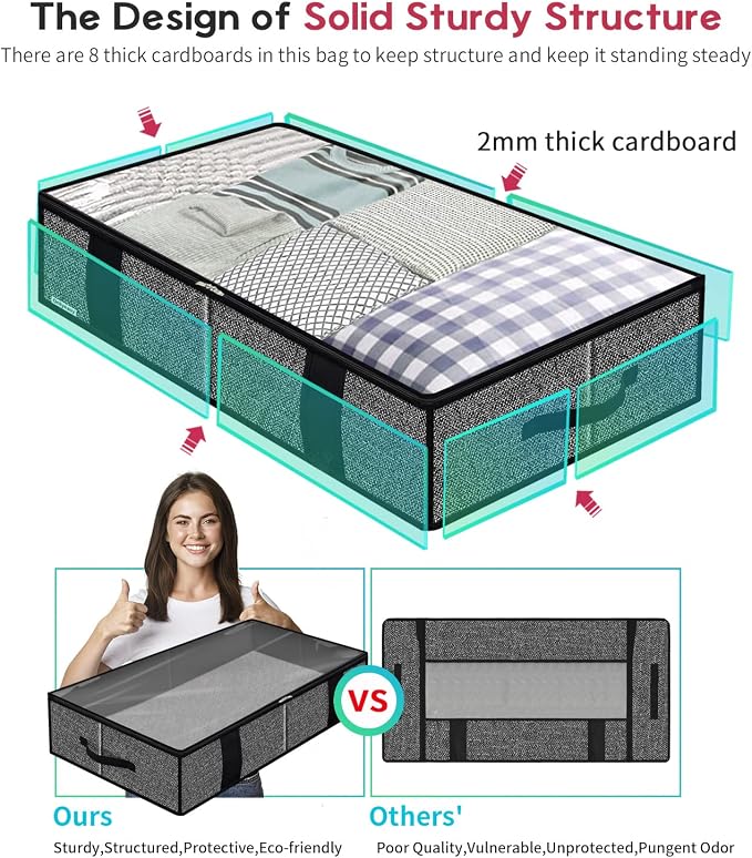 Onlyeasy Underbed Fabric Storage Bags Organizer - Image 4