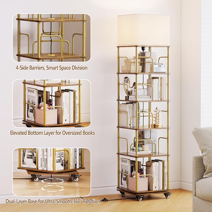5 -Tier Rotating Bookshelf - Image 4