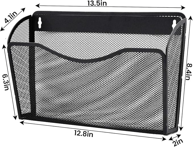 Gawerk Mesh Hanging Wall File Holders, Metal Vertical Wall Basket Mail Organizer - Image 2