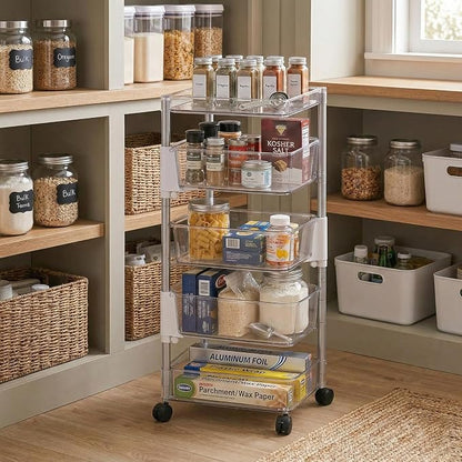 OnDisplay 360° Rotating Clear Storage Trolley – Multi-Tier Rolling Acrylic - Image 4