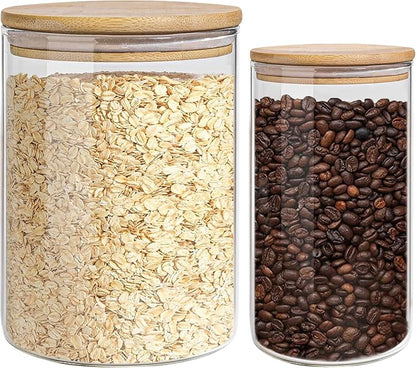 Glass Storage Jars Set Elegant Containers by EQEYBRAND