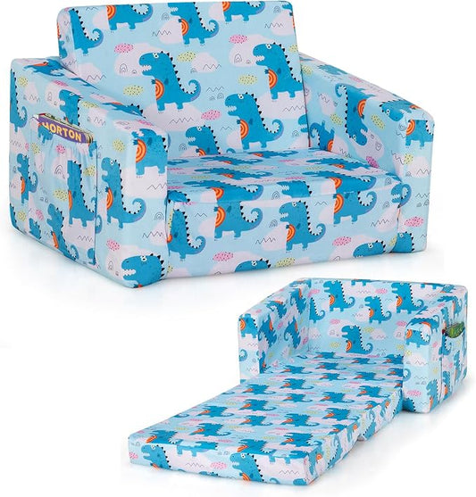 COSTWAY Kids Sofa, 2-in-1 Convertible Sofa to Lounger by COSTWAY