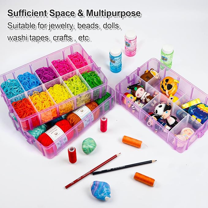 7 Layers Stackable Storage Container, 70 Adjustable Compartments Stackable - Image 4