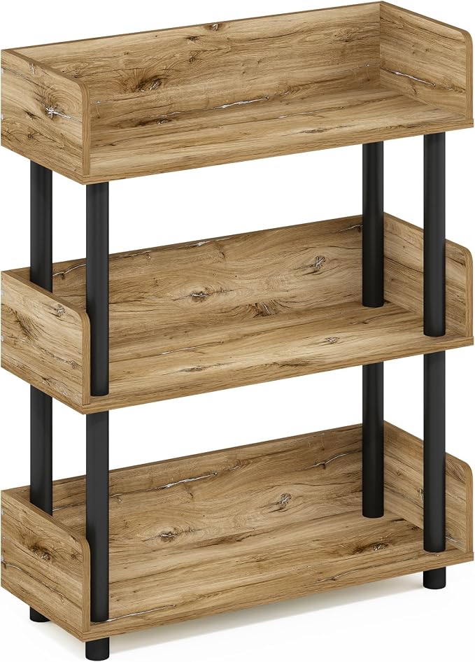 Furinno TURN-N-TUBE 3-Tier Display Shelf, Storage Shelves, Book Shelf, Open - Image 6