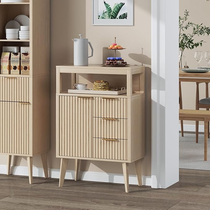 Natural Wood Bathroom Floor Cabinet - Image 6
