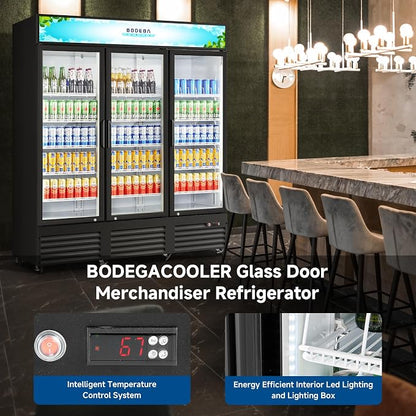 BODEGACOOLER Commercial Merchandiser Refrigerator, 3 Glass Door Commercial - Image 6