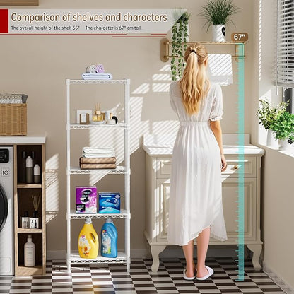Small 5 tire Shelves Storage Wire Shelving Unit Metal Shelf Adjustable - Image 5