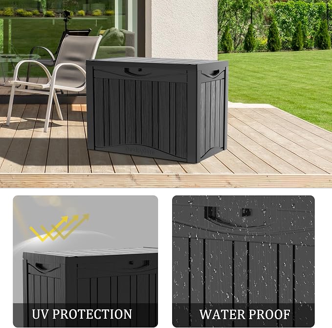TARKARI 50 Gallon Lockable Resin Deck Box, Waterproof & UV-Resistant Outdoor - Image 5