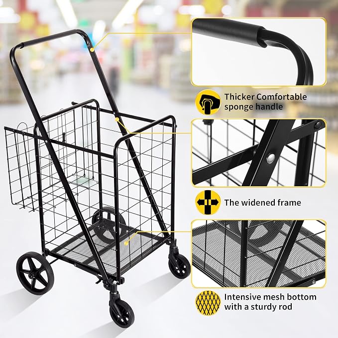 BIEAMA Folding Shopping Cart - Image 5