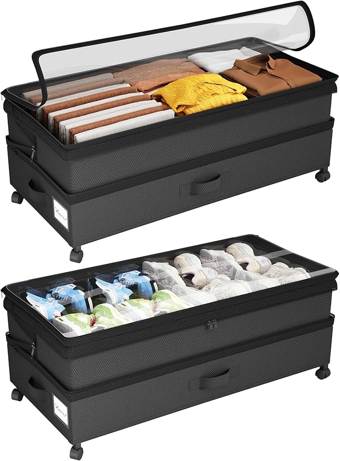 Kitstorack 2Pack Height-adjustable Under Bed Storage by Kitstorack