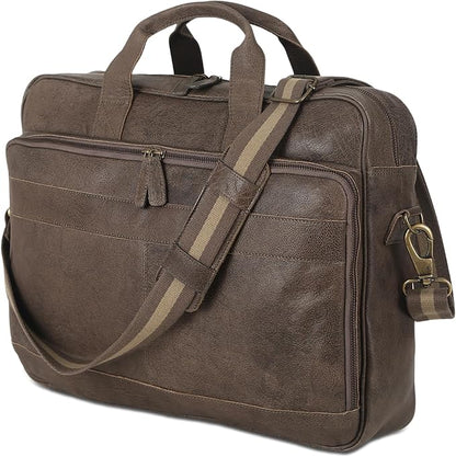 Leather briefcase 18 Inch Laptop Messenger Bags - Image 7