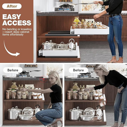 1 Pack Pull Out Cabinet Organizer Expandable Width and Depth, Slide Out Drawers - Image 4