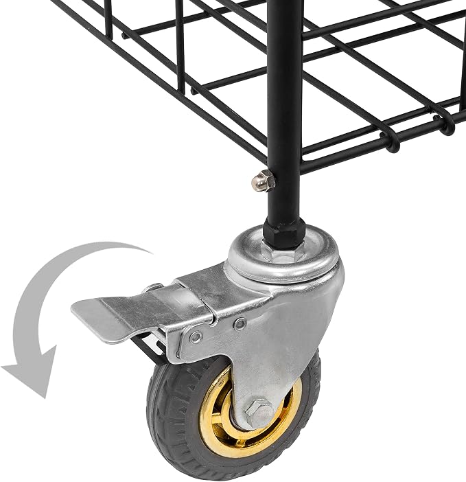 MyGift X-Large Capacity Black Metal Sports Ball and Gym Equipment Storage - Image 9