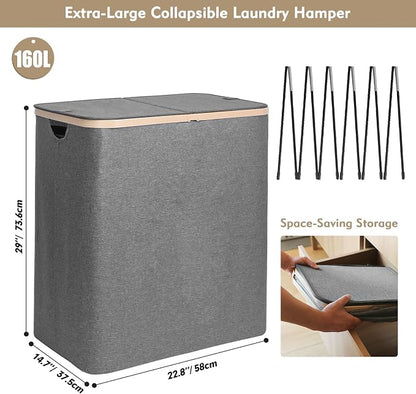 DOKEHOM 160L Double Laundry Basket - Image 3