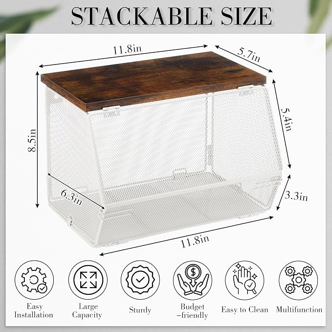Teenyyou 2 Pcs Stackable Mesh Fruit Basket - Image 3
