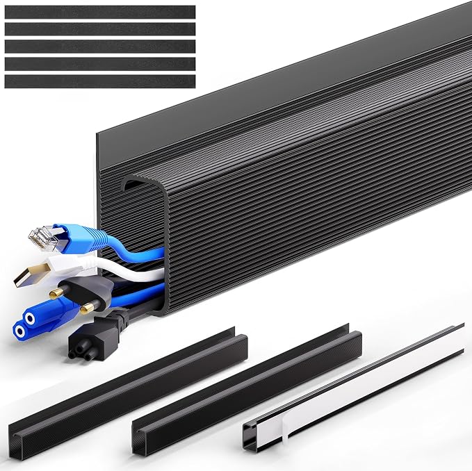 ZhiYo Cable Management Under Desk J Channel, 63in Cable Raceway, Self-Adhesive by ZhiYo