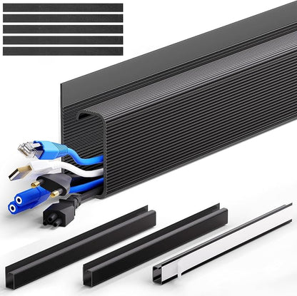 ZhiYo Cable Management Under Desk J Channel, 63in Cable Raceway, Self-Adhesive by ZhiYo